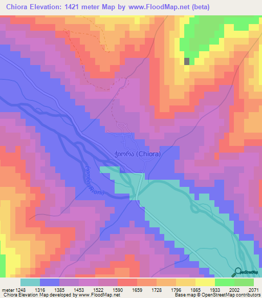 Chiora,Georgia Elevation Map