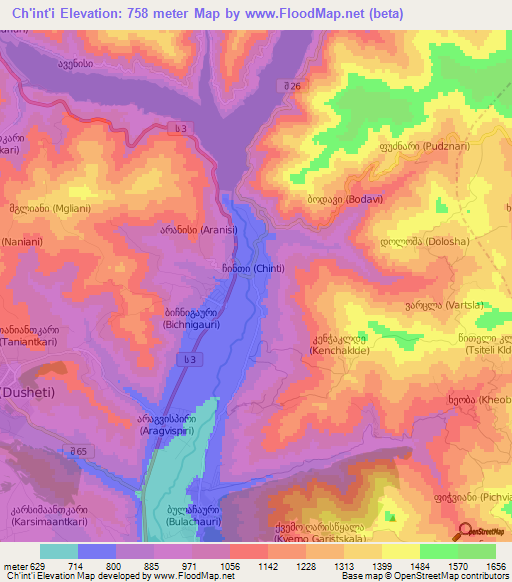Ch'int'i,Georgia Elevation Map