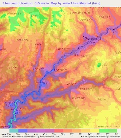 Chalovani,Georgia Elevation Map