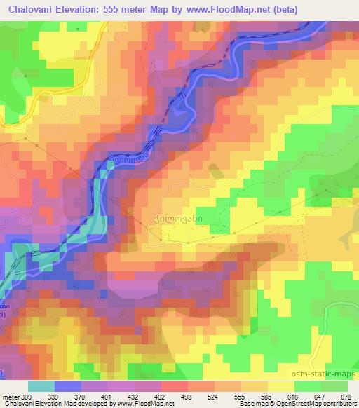 Chalovani,Georgia Elevation Map