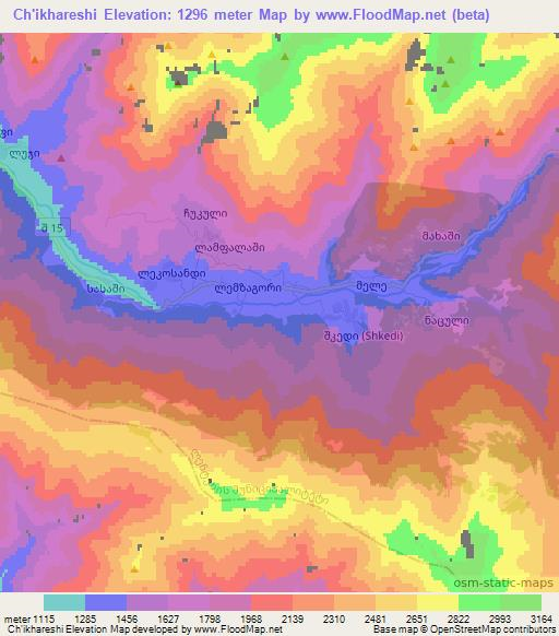 Ch'ikhareshi,Georgia Elevation Map