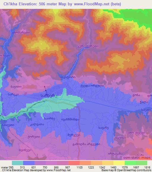 Ch'ikha,Georgia Elevation Map
