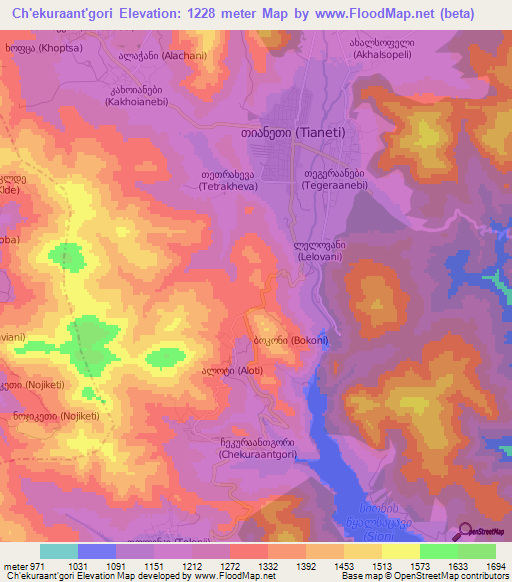 Ch'ekuraant'gori,Georgia Elevation Map