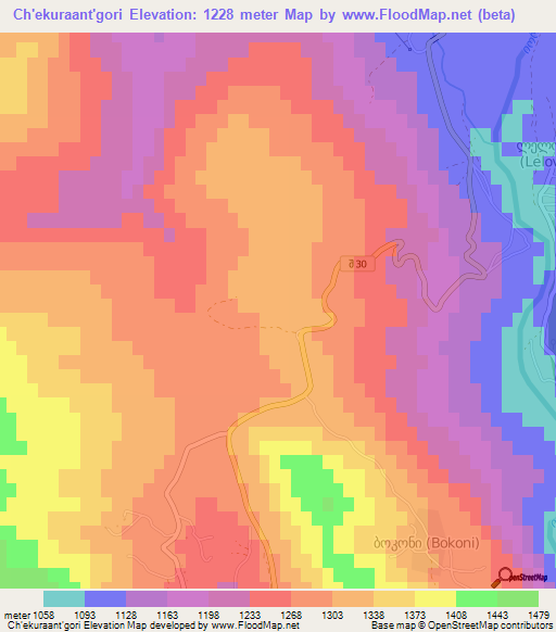 Ch'ekuraant'gori,Georgia Elevation Map