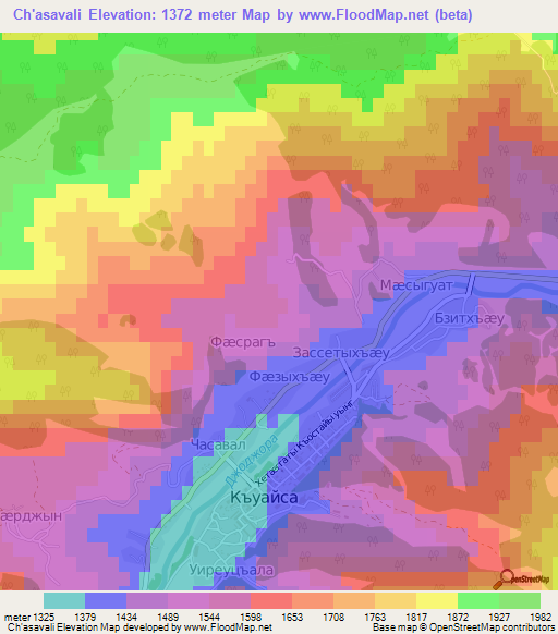 Ch'asavali,Georgia Elevation Map