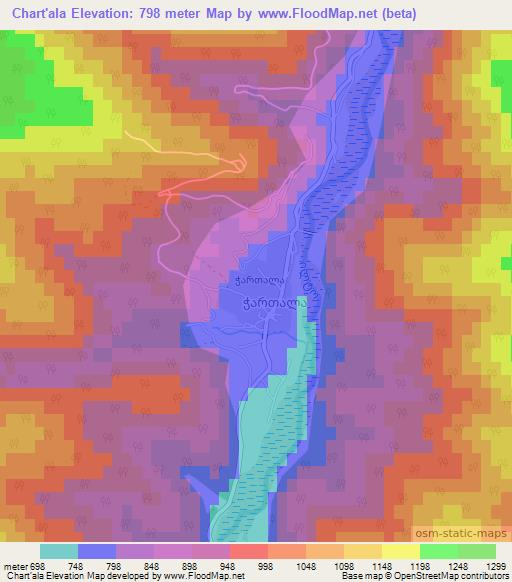 Chart'ala,Georgia Elevation Map