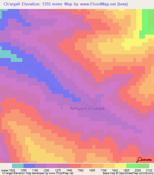 Ch'argali,Georgia Elevation Map