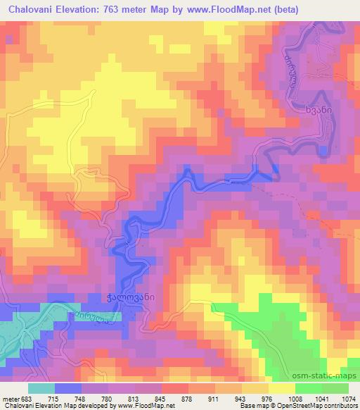 Chalovani,Georgia Elevation Map