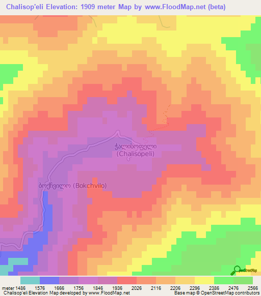 Chalisop'eli,Georgia Elevation Map