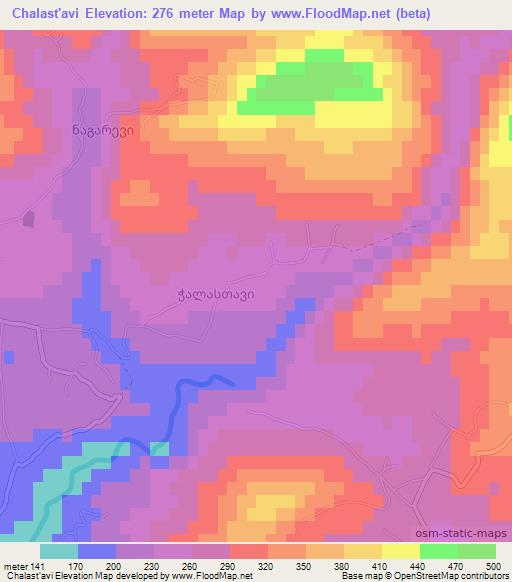 Chalast'avi,Georgia Elevation Map