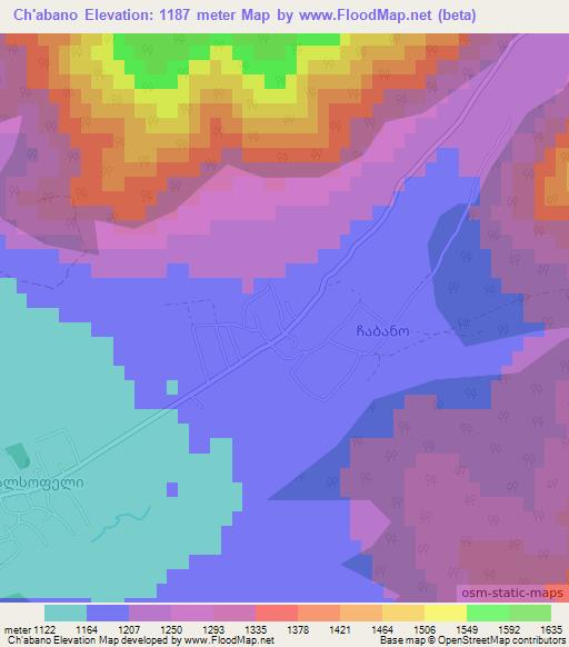 Ch'abano,Georgia Elevation Map