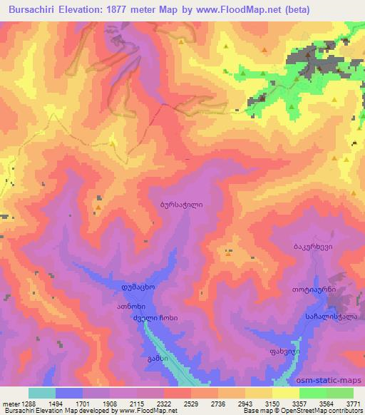 Bursachiri,Georgia Elevation Map