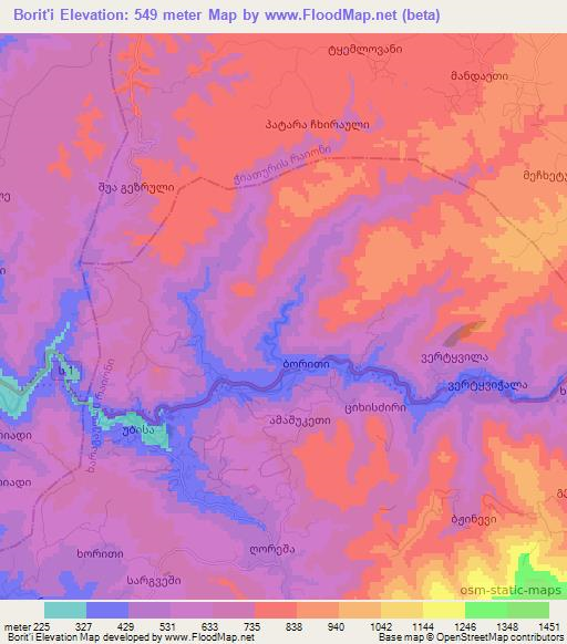 Borit'i,Georgia Elevation Map