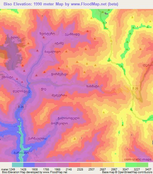 Biso,Georgia Elevation Map