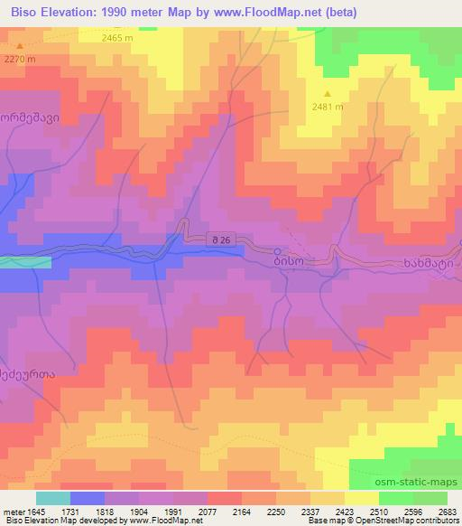 Biso,Georgia Elevation Map