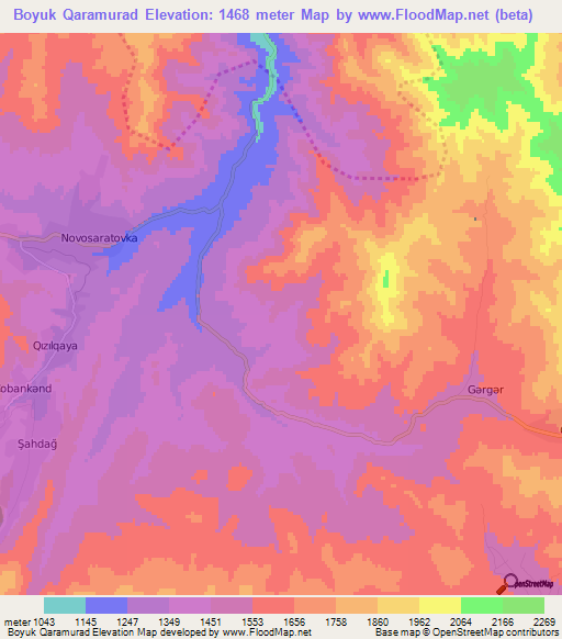 Boyuk Qaramurad,Azerbaijan Elevation Map