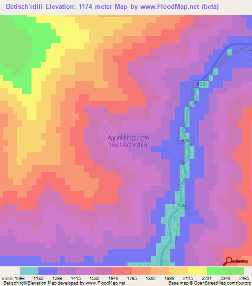 Betisch'rdili,Georgia Elevation Map
