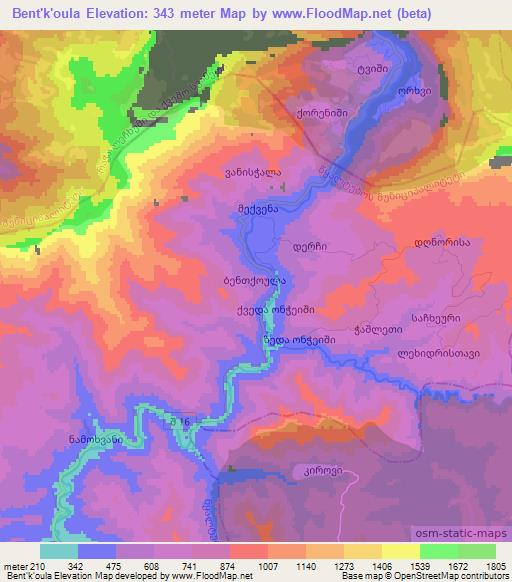 Bent'k'oula,Georgia Elevation Map