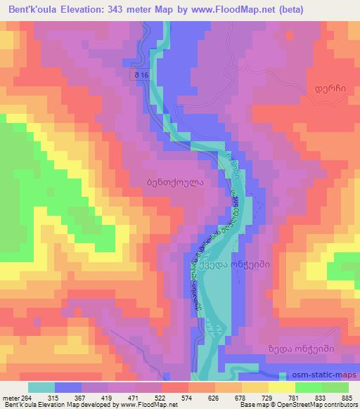 Bent'k'oula,Georgia Elevation Map