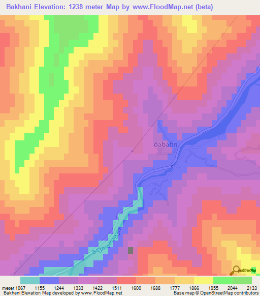 Bakhani,Georgia Elevation Map
