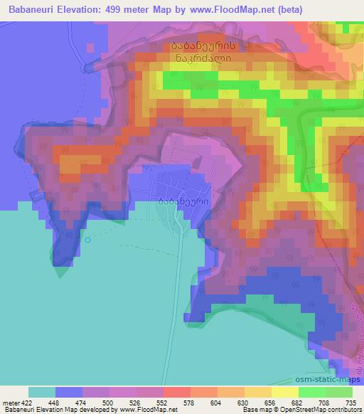 Babaneuri,Georgia Elevation Map