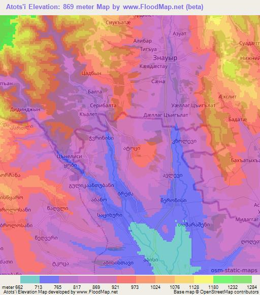 Atots'i,Georgia Elevation Map
