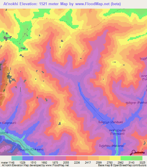 At'nokhi,Georgia Elevation Map