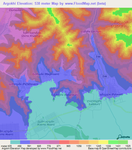 Argokhi,Georgia Elevation Map