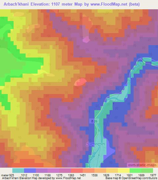 Arbach'khani,Georgia Elevation Map