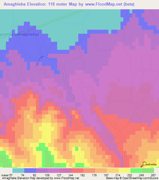 Amaghleba,Georgia Elevation Map