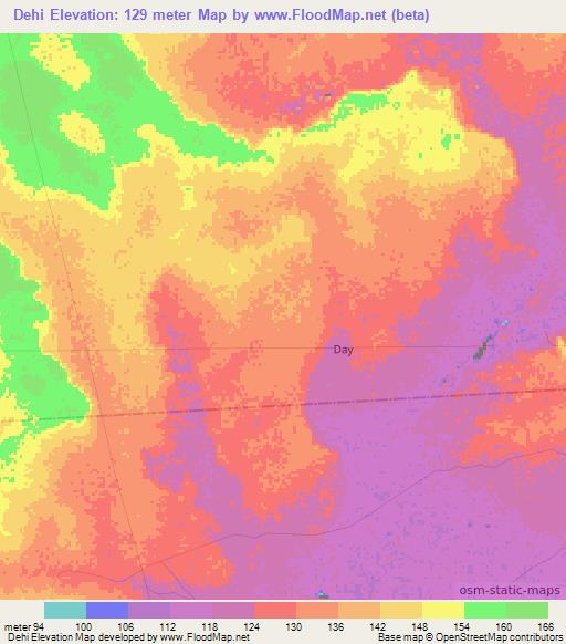 Dehi,Somalia Elevation Map