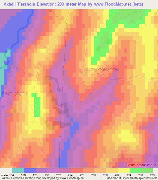 Akhali T'erzhola,Georgia Elevation Map