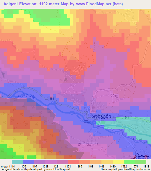 Adigeni,Georgia Elevation Map