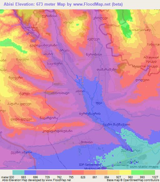 Abisi,Georgia Elevation Map