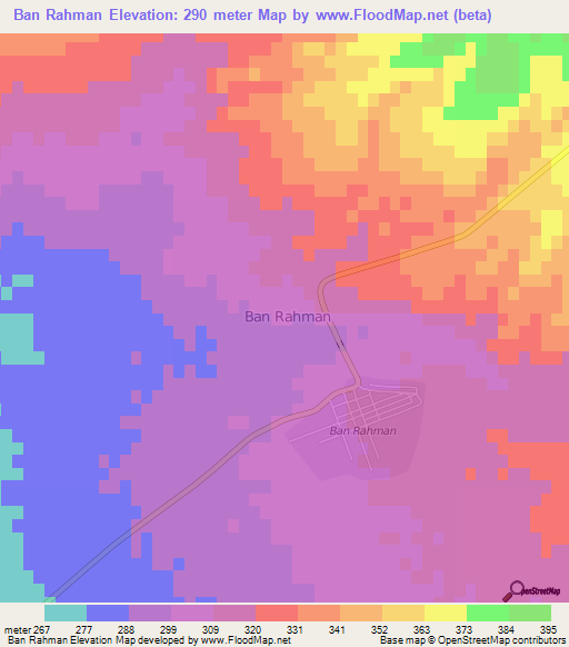 Ban Rahman,Iran Elevation Map