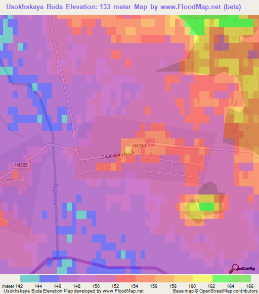 Usokhskaya Buda,Belarus Elevation Map