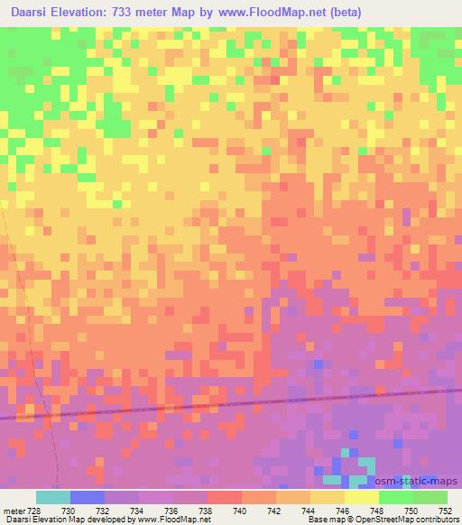 Daarsi,Somalia Elevation Map