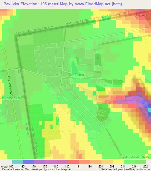 Pavlivka,Ukraine Elevation Map