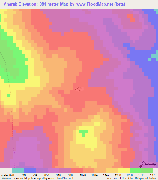 Anarak,Iran Elevation Map