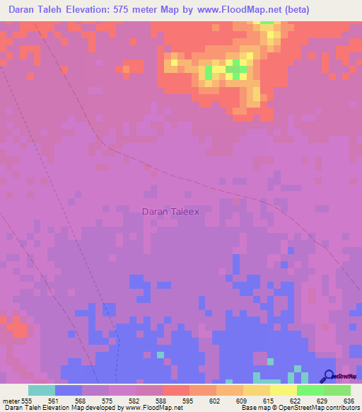 Daran Taleh,Somalia Elevation Map