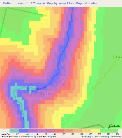 Bolhan,Ukraine Elevation Map