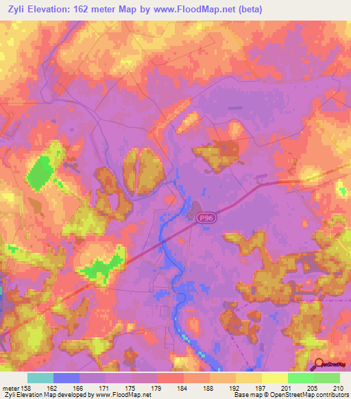 Zyli,Belarus Elevation Map