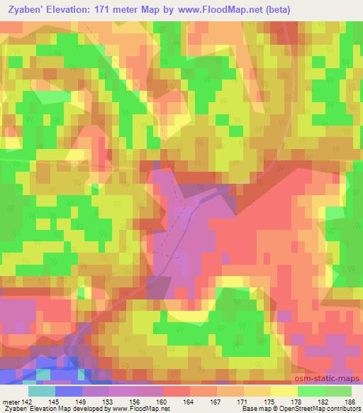 Zyaben',Belarus Elevation Map