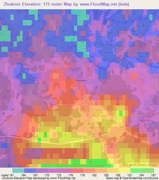 Zhukovo,Belarus Elevation Map
