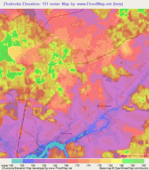 Zhukovka,Belarus Elevation Map