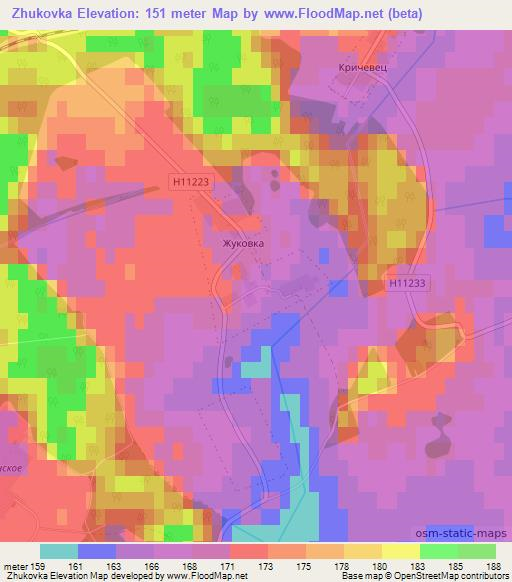 Zhukovka,Belarus Elevation Map