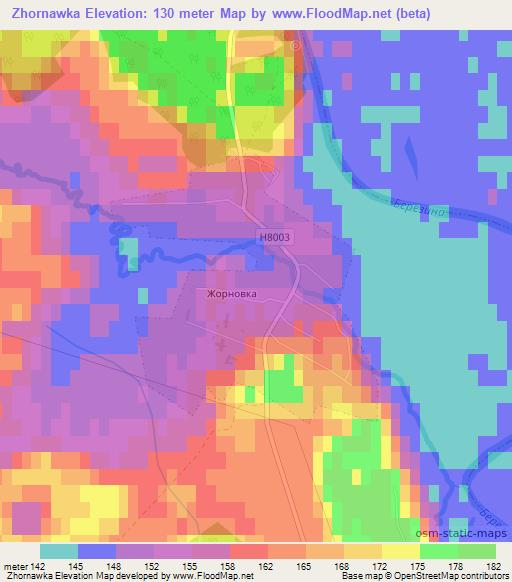 Zhornawka,Belarus Elevation Map
