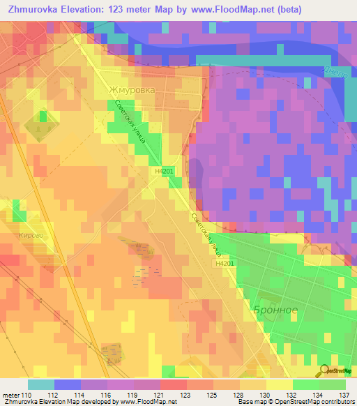 Zhmurovka,Belarus Elevation Map