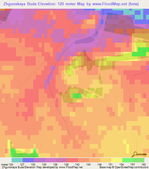 Zhgunskaya Buda,Belarus Elevation Map