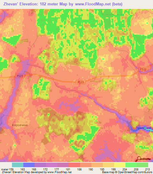 Zhevan',Belarus Elevation Map